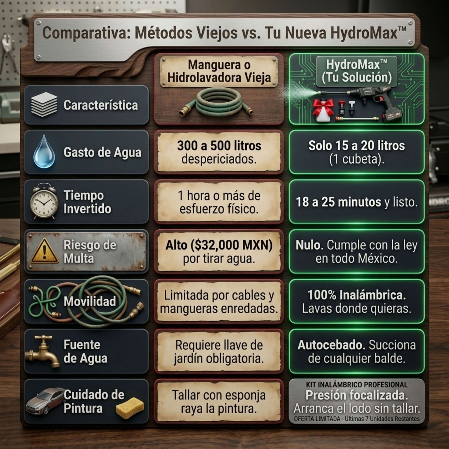 HydroMax™ Hidrolavadora Portátil: Lava tu Coche en 20 Minutos Sin Desperdiciar Agua (Batería de Larga Duración y Chorro de Alta Presión)