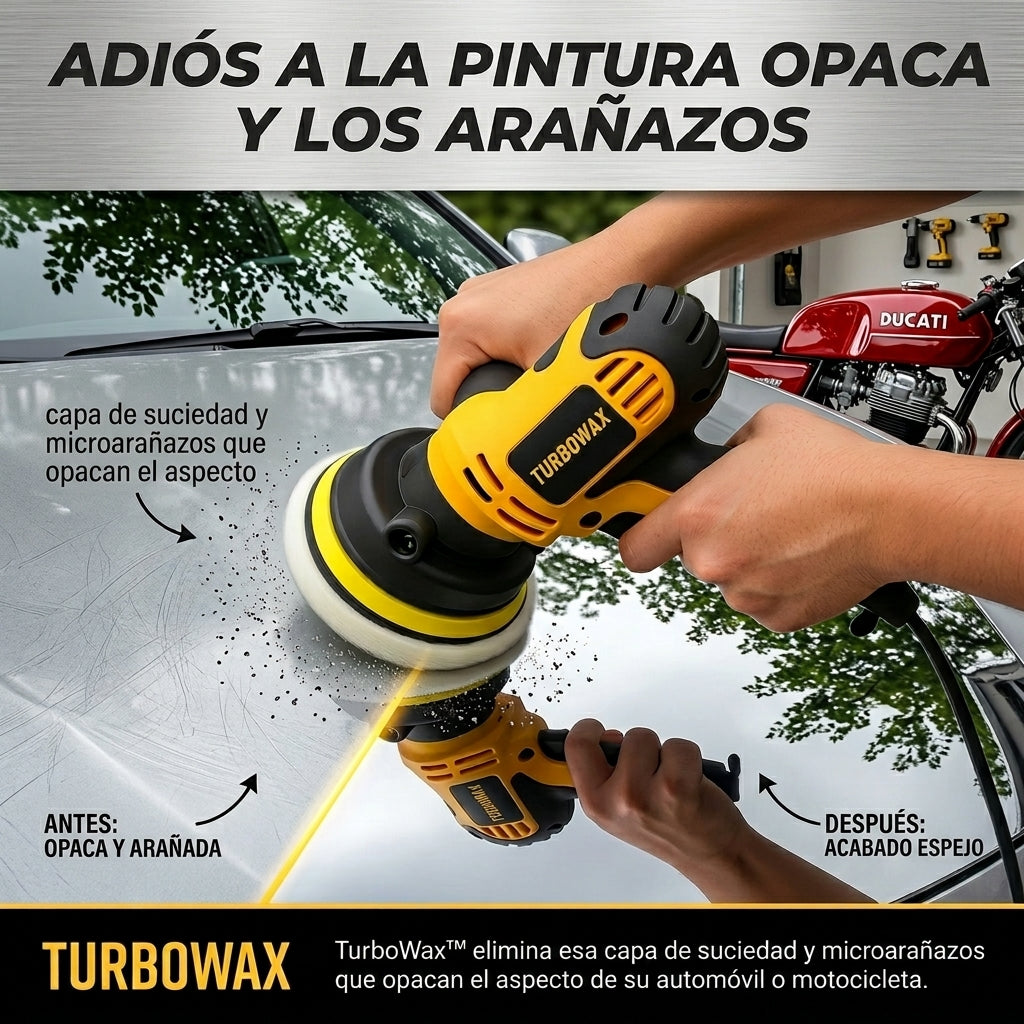 TurboWax™2.0 | Polichadora Eléctrica | Recupera el Brillo Original de tu Vehiculo