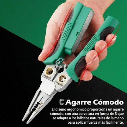 Pinza Pelacables 8 en 1 con Detector de Voltaje VoltGuard™: Nunca Más Toques Cables a Ciegas (Detecta Corriente ANTES de Cortar)