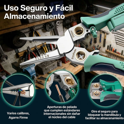 Pinza Pelacables 8 en 1 con Detector de Voltaje VoltGuard™: Nunca Más Toques Cables a Ciegas (Detecta Corriente ANTES de Cortar)