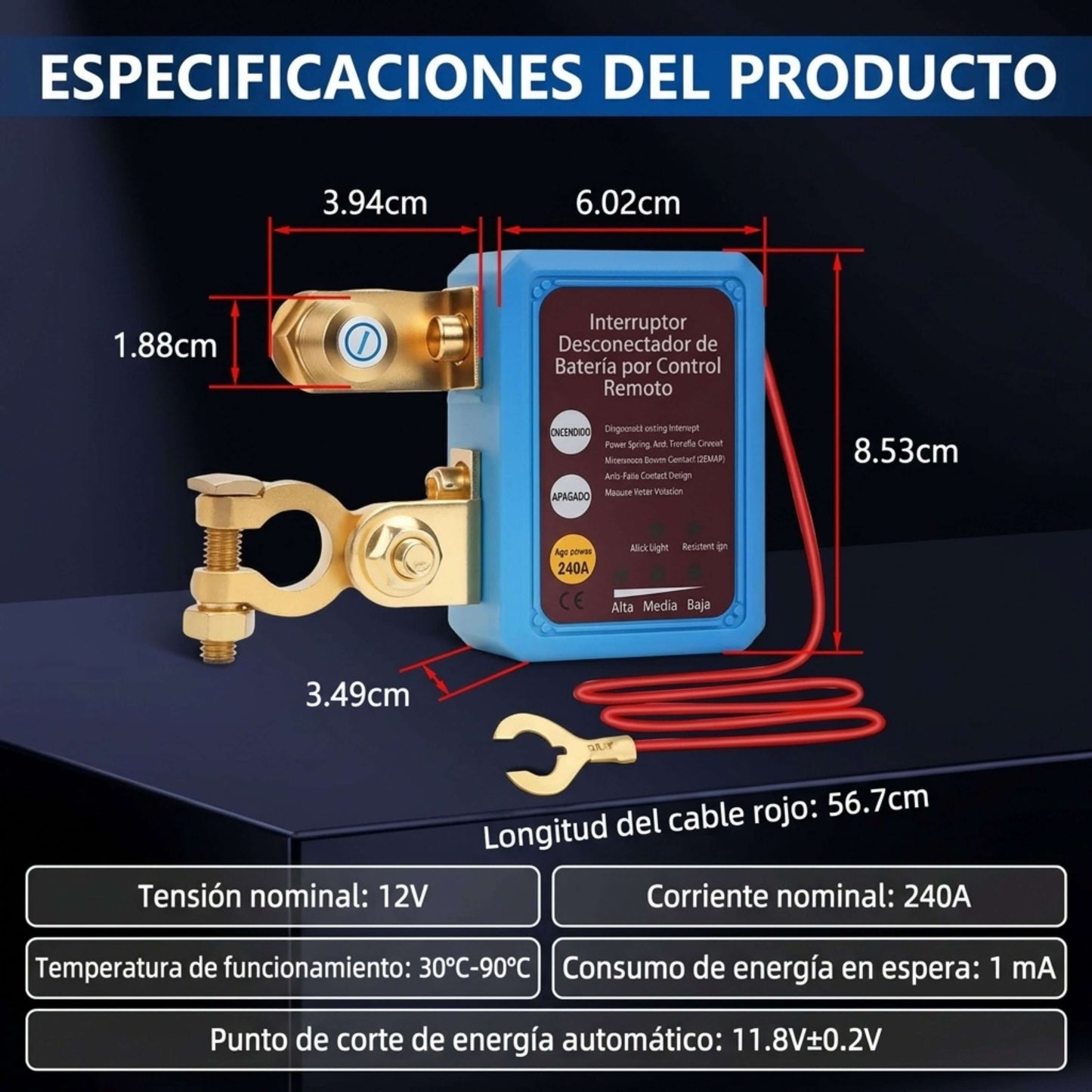 Interruptor de Apagado CarLock™: Duerme Sin Miedo Que Te Roben El Auto