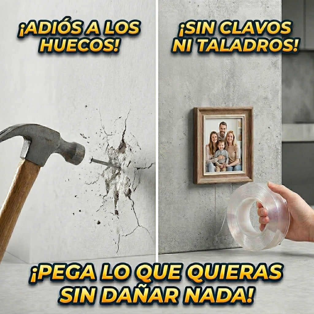 Cinta Lavable y Reutilizable MagicTape™: Adiós a los Huecos en la Pared (Promo 3x1 Hoy)