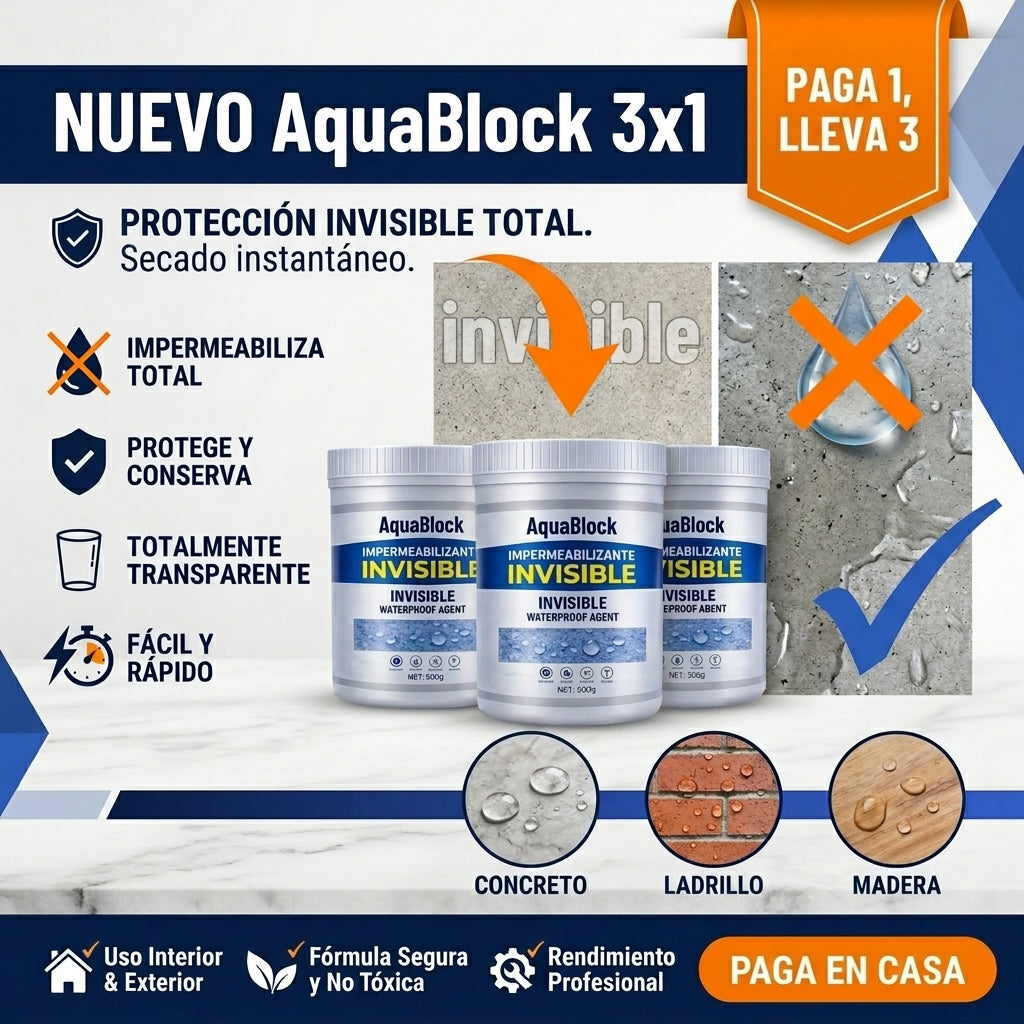 Sellador Impermeabilizante AquaBlock™: Detén Filtraciones en 10 Minutos (Acabado Invisible)