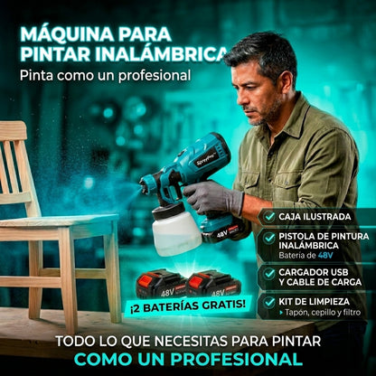 SprayPro™ Inalámbrica : Adiós a las Brochas Desordenadas y Acabados Desparejos