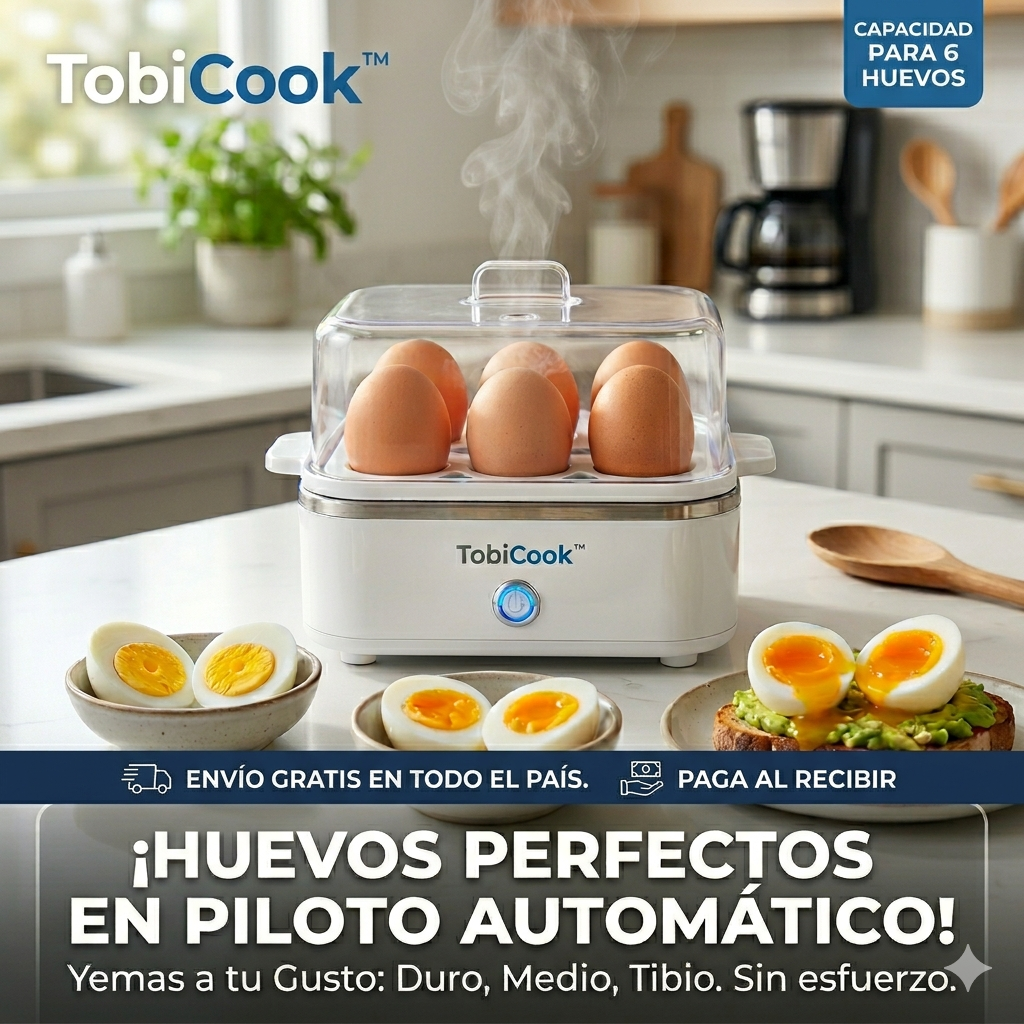 TobiCook™ | Hervidor Inteligente de Huevos | Huevos perfectos en piloto automático