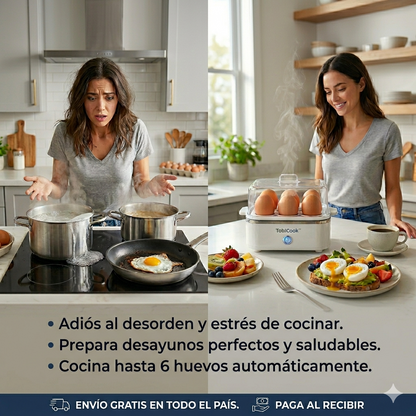 TobiCook™ | Hervidor Inteligente de Huevos | Huevos perfectos en piloto automático