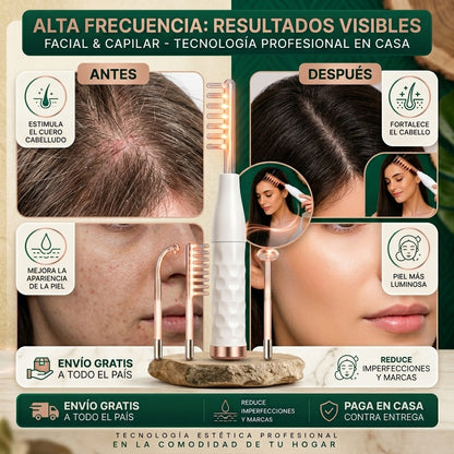 BioStim™  | Alta Frecuencia Facial y Capilar | Piel Joven y Cabello Fuerte