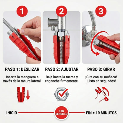 Llave Multifunción GripMaster™: Repara Esa Fuga Hoy Sin Llamar al Plomero