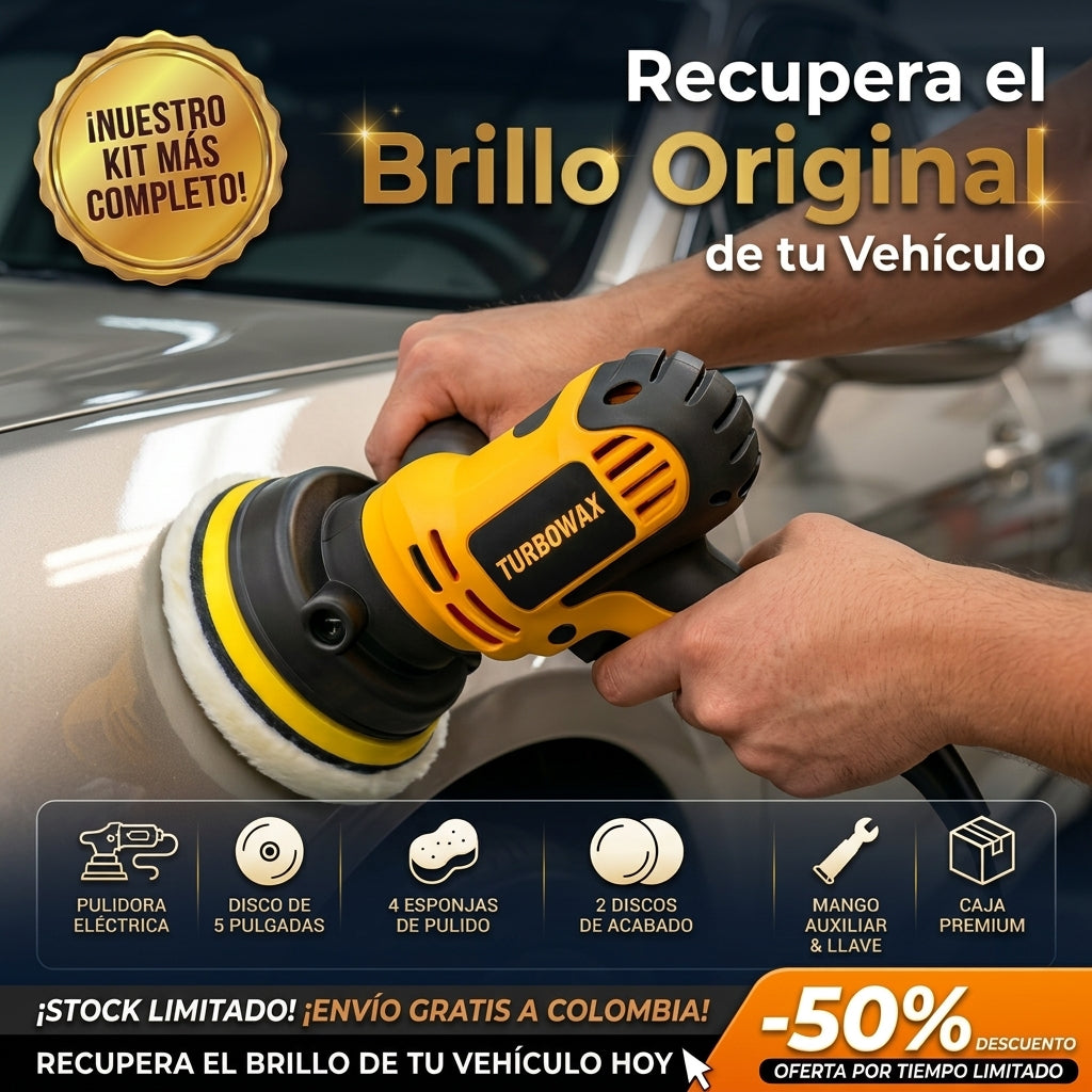 TurboWax™ | Polichadora Eléctrica | Recupera el Brillo Original de tu Vehiculo