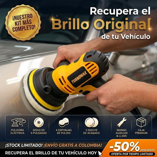 TurboWax™ | Polichadora Eléctrica | Recupera el Brillo Original de tu Vehiculo