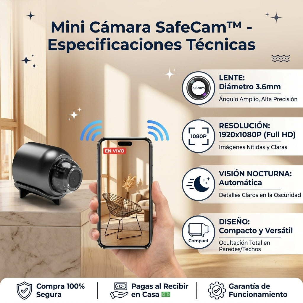 SafeCam™ | Mini Cámara Espía | Vigila Desde Cualquier Lugar