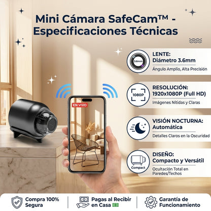 SafeCam™ | Mini Cámara Espía | Vigila Desde Cualquier Lugar