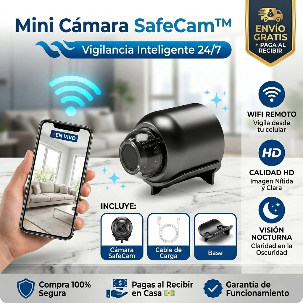 SafeCam™ | Mini Cámara Espía | Vigila Desde Cualquier Lugar