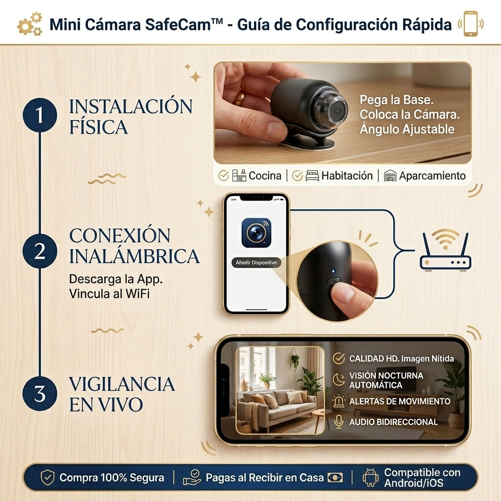 SafeCam™ | Mini Cámara Espía | Vigila Desde Cualquier Lugar