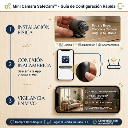 SafeCam™ | Mini Cámara Espía | Vigila Desde Cualquier Lugar