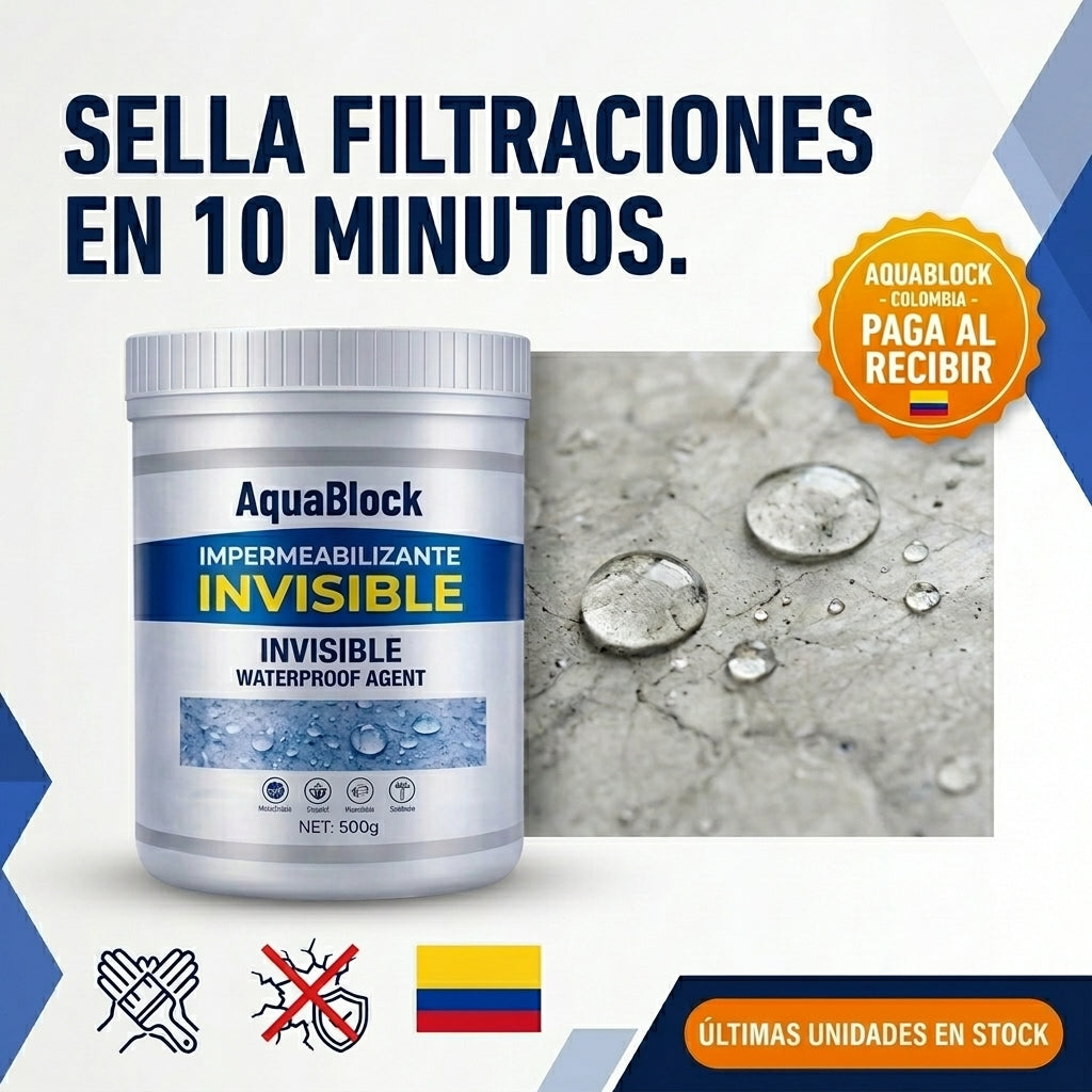 Sellador Impermeabilizante AquaBlock™: Detén Filtraciones en 10 Minutos (Acabado Invisible)