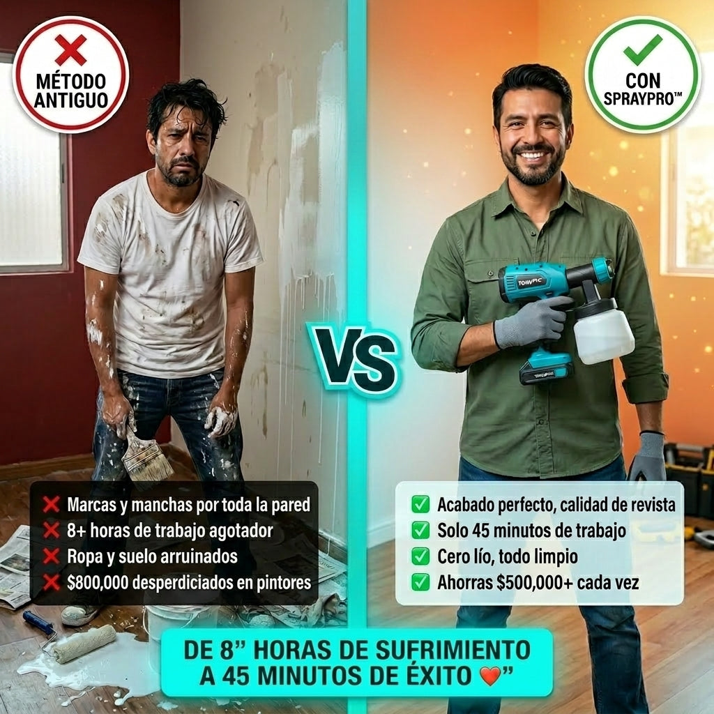 SprayPro™ Inalámbrica : Adiós a las Brochas Desordenadas y Acabados Desparejos